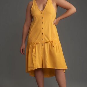 Yellow Sleeveless Button-Down Dress *anthropologie